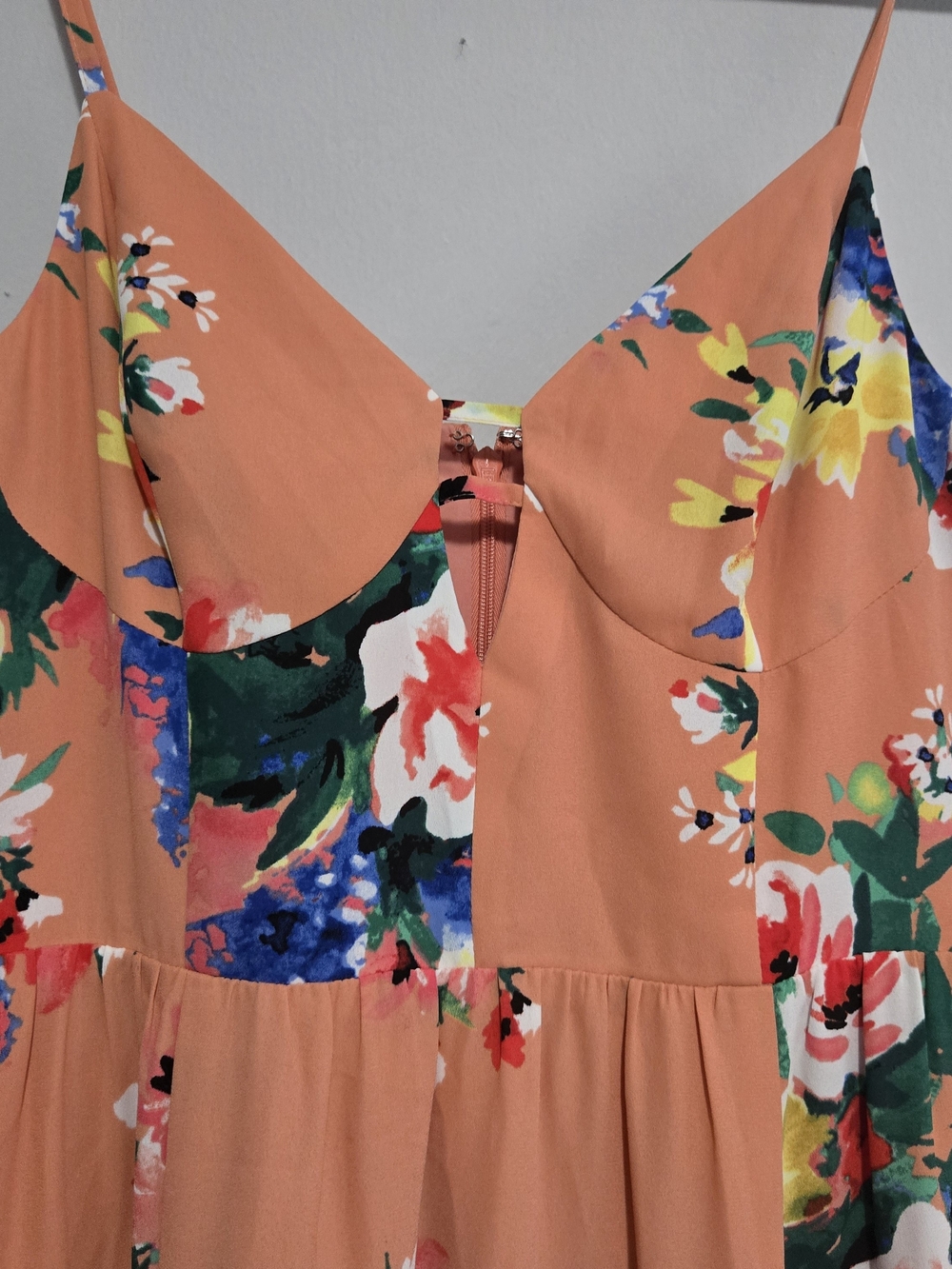 Express Peach Floral Maxi Dress - Picture 2 of 7